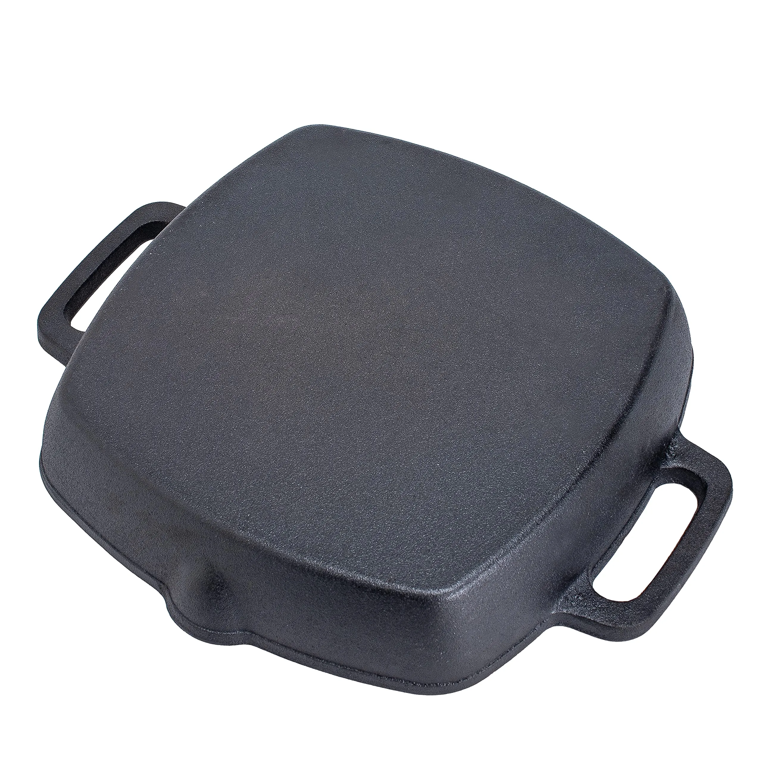 10" Square Cast Iron Grill Pan Steak Pan Pre Seasoned Grill Pan With Easy Grease Drain