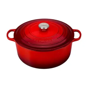 13.25qt Signature Cast Iron Round Dutch Oven Cerise