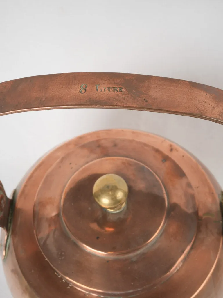 19th century French copper kettle - 8 liter