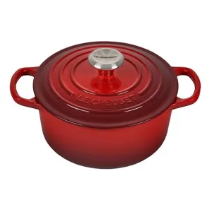 2qt Signature Cast Iron Round Dutch Oven Cerise