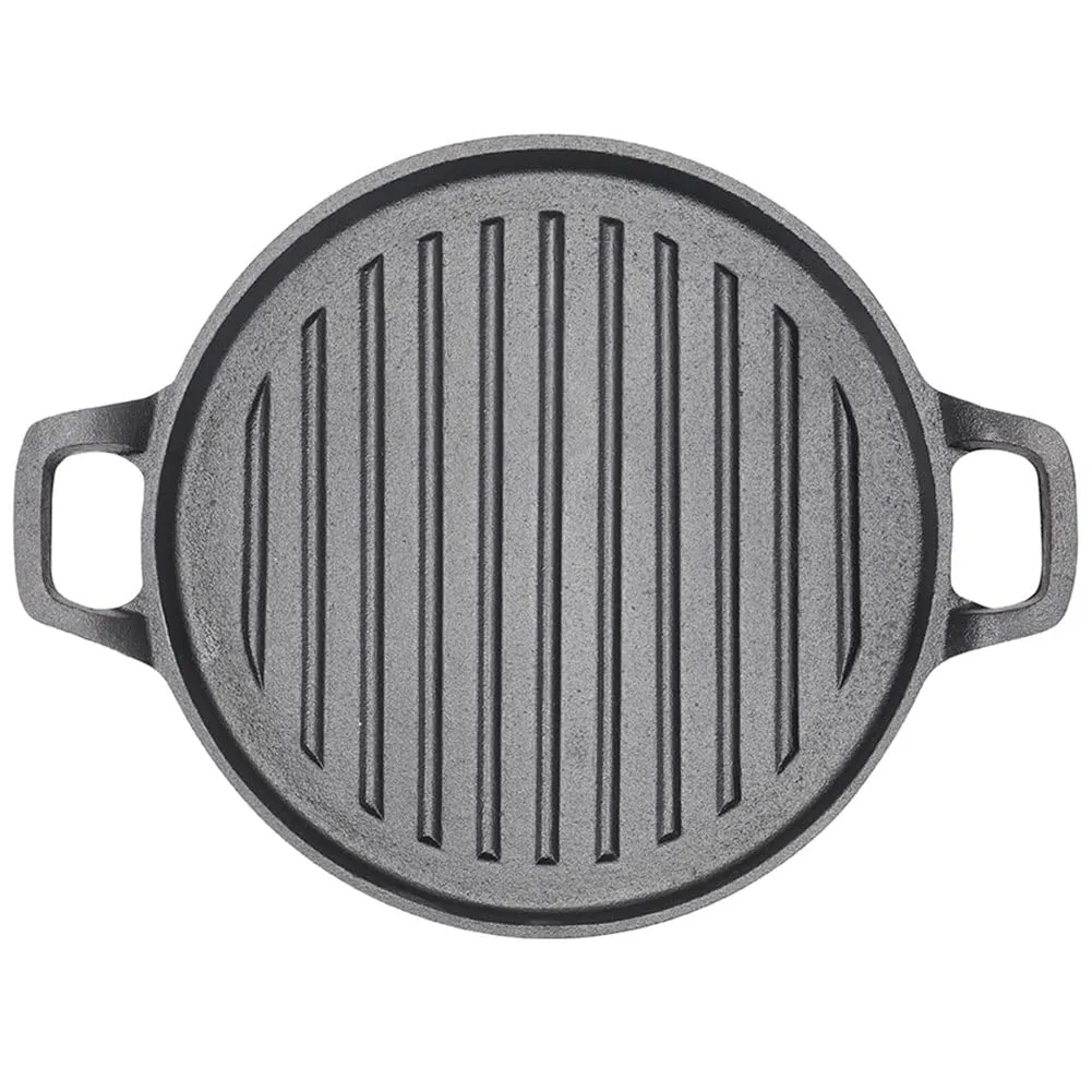 30cm Round Cast Iron Griddle Plate, BBQ Pan Cooking Griddle Grill for StoveF, Oven