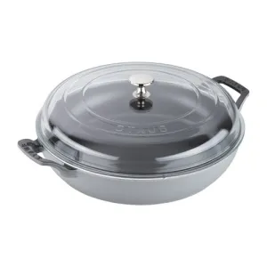 3.5qt Cast Iron Braiser w/ Glass Lid, Graphite Gray