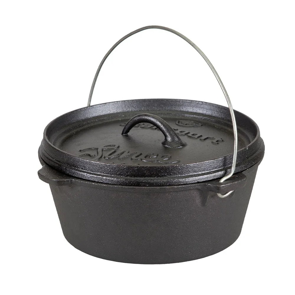 4-Quart Pre-Seasoned Cast Iron Dutch Oven with Flat Bottom