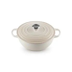 4.5qt Signature Round Cast Iron Soup Pot, Meringue