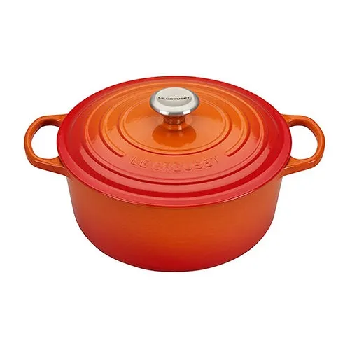 5.5qt Signature Cast Iron Round Dutch Oven Flame