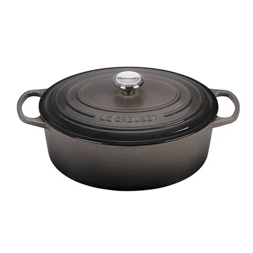 6.75qt Signature Cast Iron Oval Dutch Oven Oyster