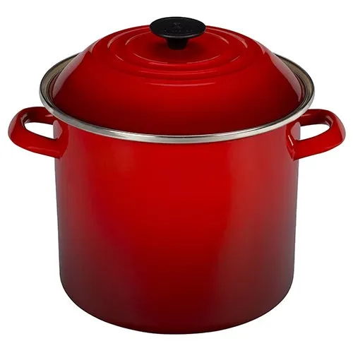 6qt Enamel on Steel Covered Stockpot Cerise