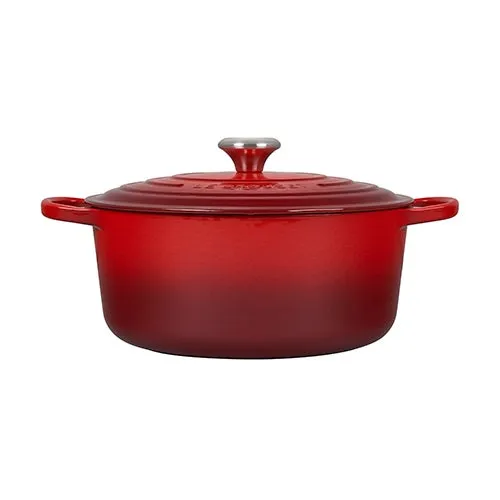 7.25qt Signature Cast Iron Round Dutch Oven Cerise