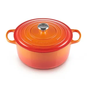 7.25qt Signature Cast Iron Round Dutch Oven Flame