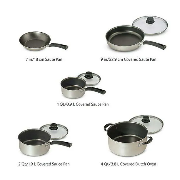 9-Piece Non-Stick Cookware Set, Champagne