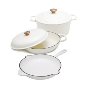 Aqua Leon Enamel Cast Iron 5 Piece - Cream