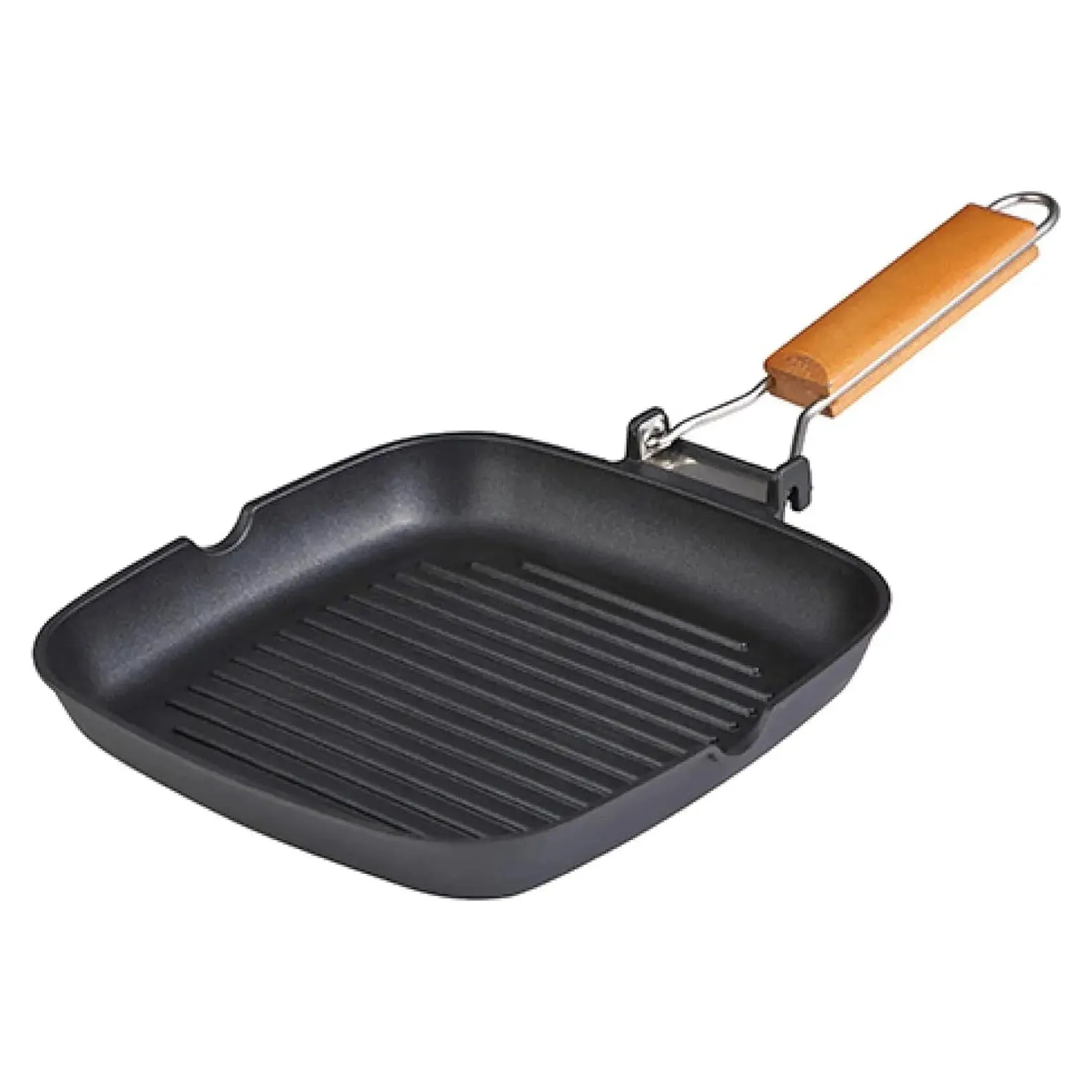 Bergner Grill Pan With Pouring Lip Folding Handle Aluminium 24cm