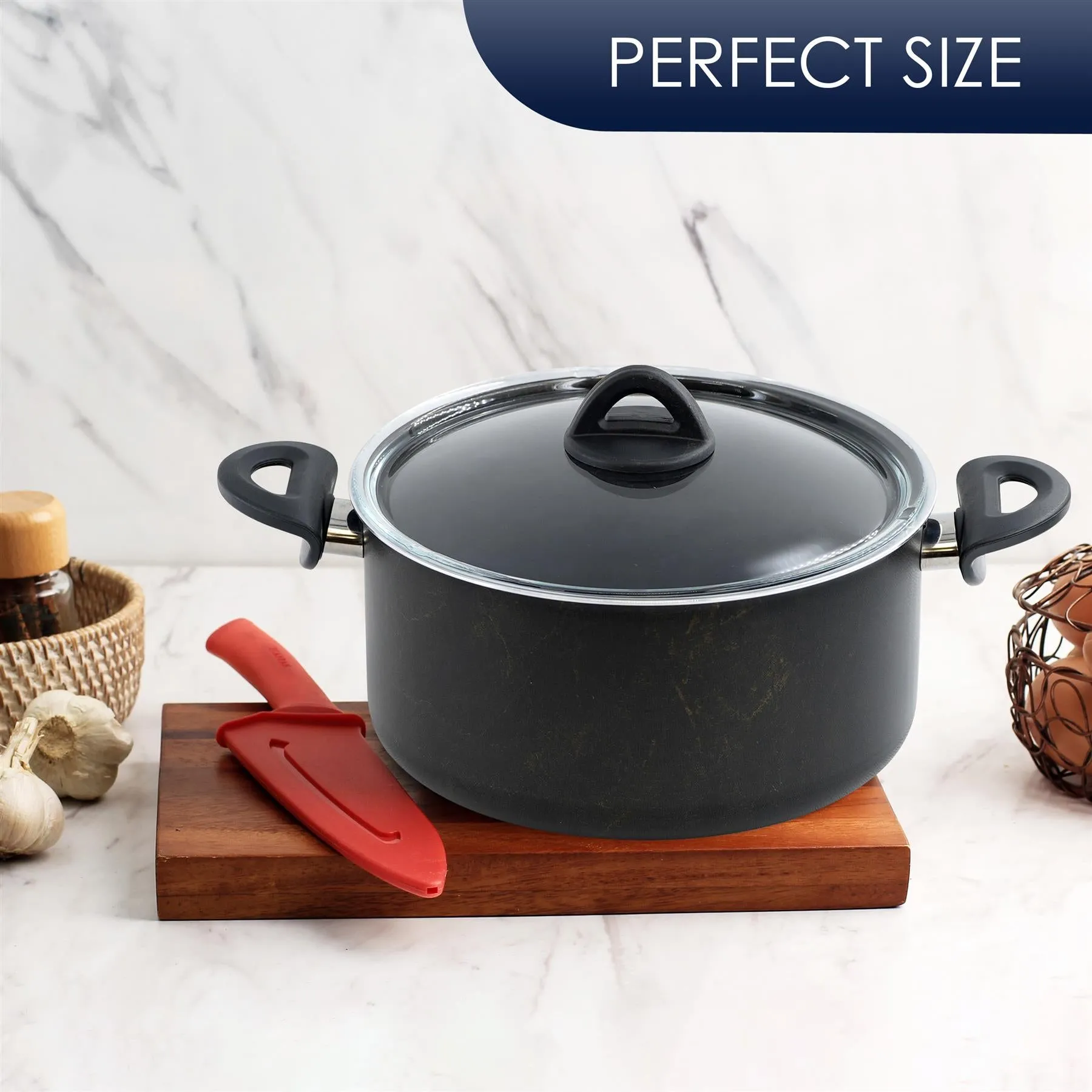 Black 5 pc Non-Stick Pots and Pans Set