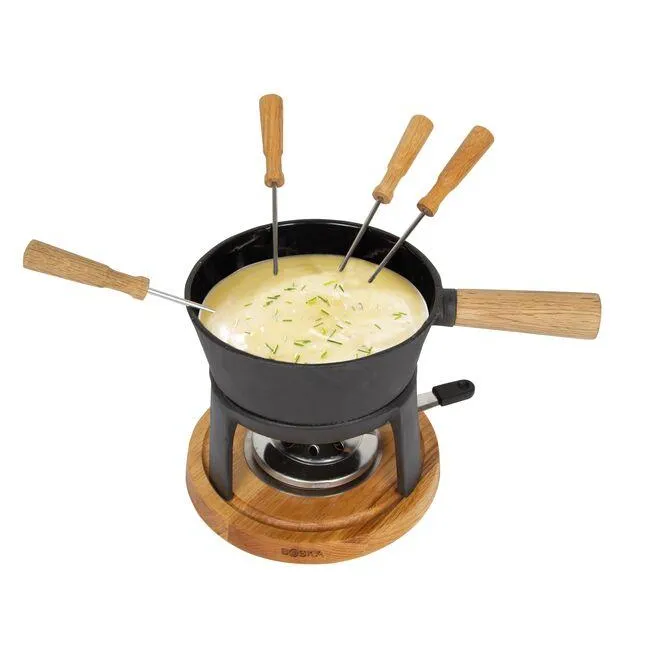 Boska 40 Oz Cast Iron Fondue Pot Set with 6 Forks