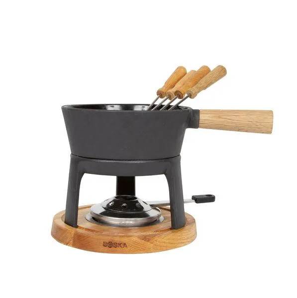 Boska 40 Oz Cast Iron Fondue Pot Set with 6 Forks