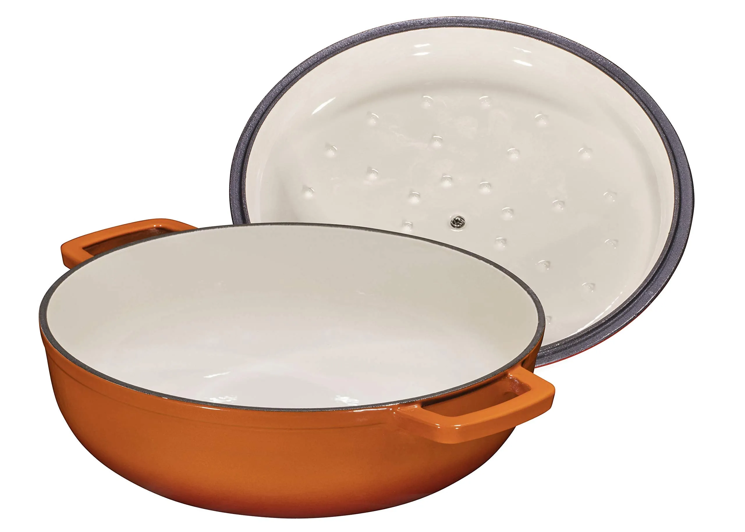 Bruntmor Enameled Cast Iron Dutch Oven with Lid and Stainless Steel Knob - 4.5-Quart