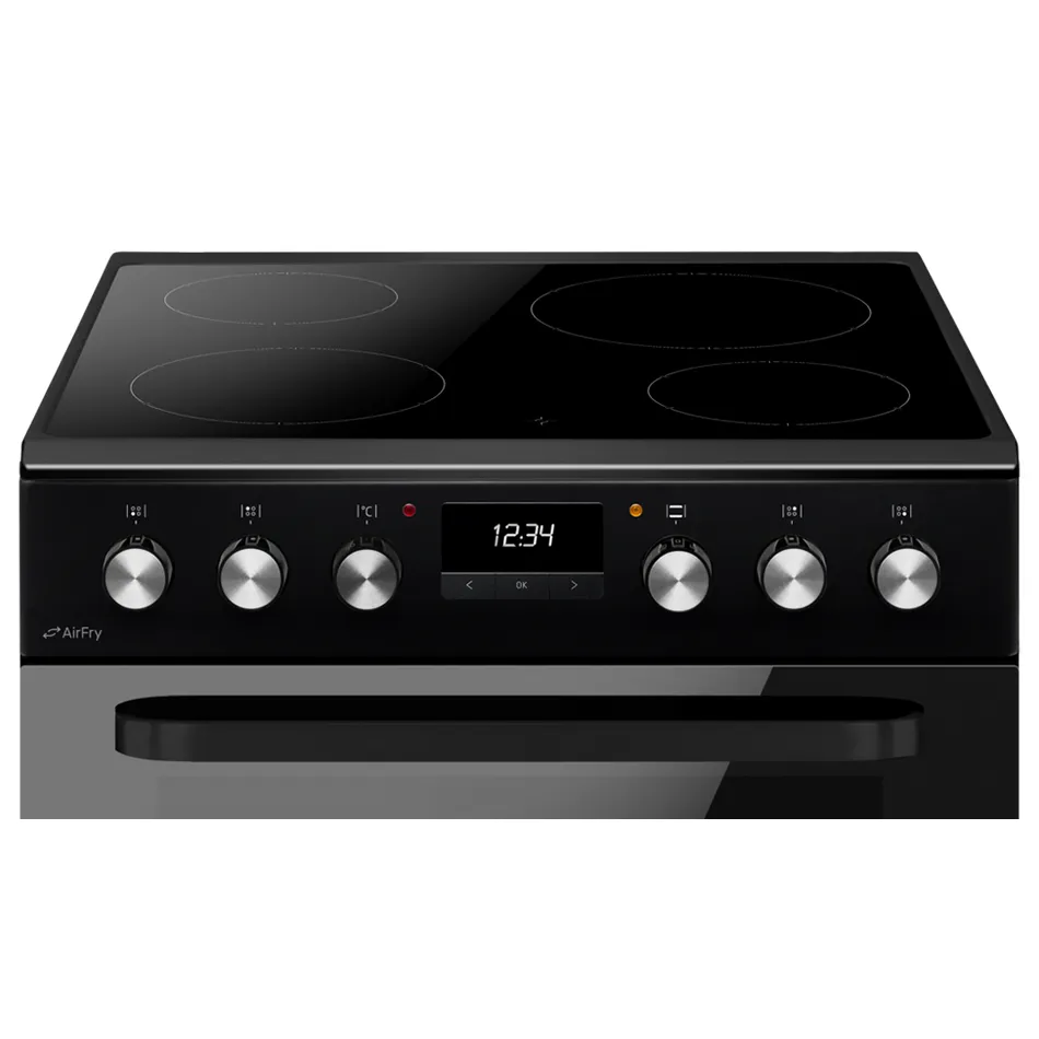 CDA CFC631BL 60cm Double Oven Electric Cooker with Ceramic Hob Black