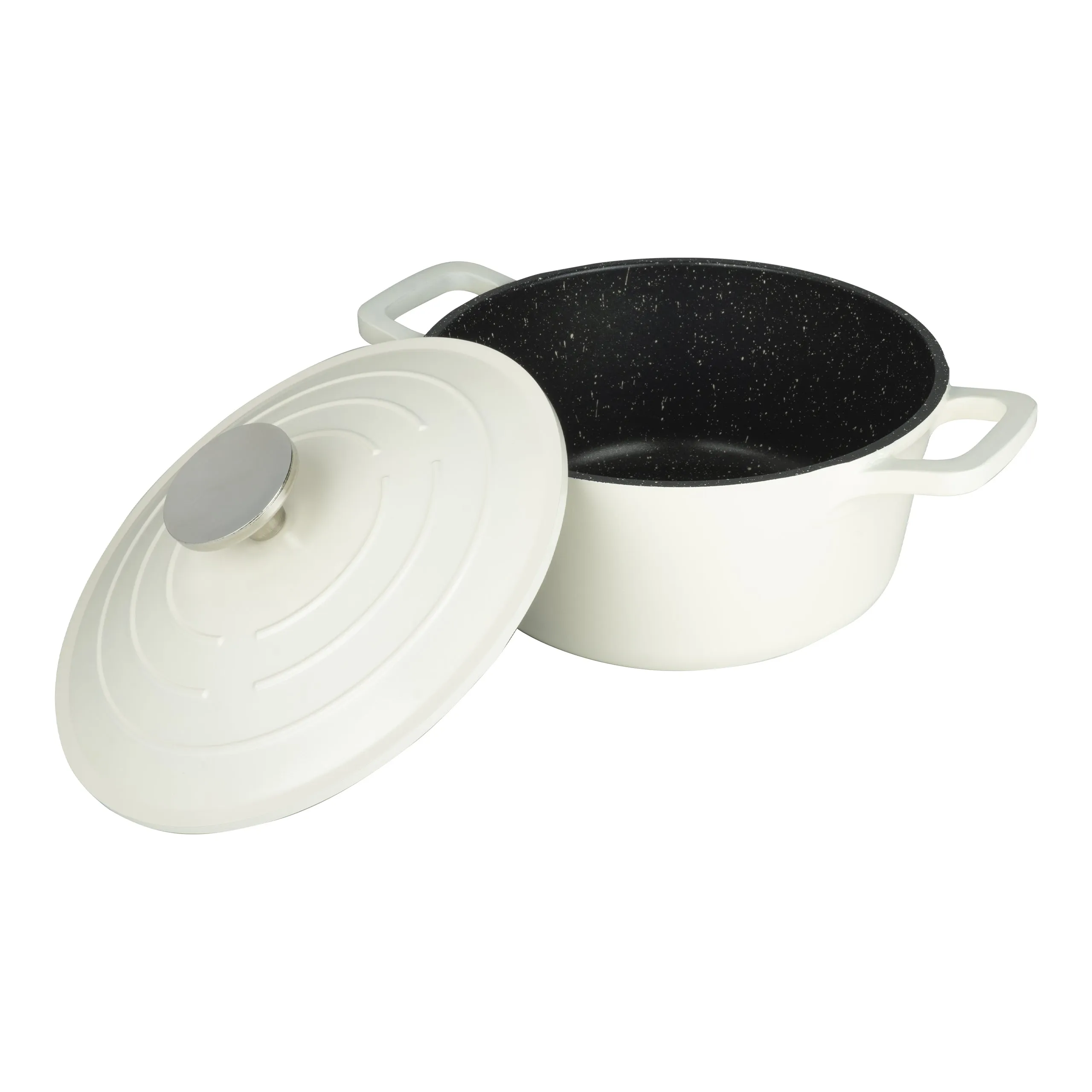 Commichef Cast Aluminium 20cm Round Casserole - Cream