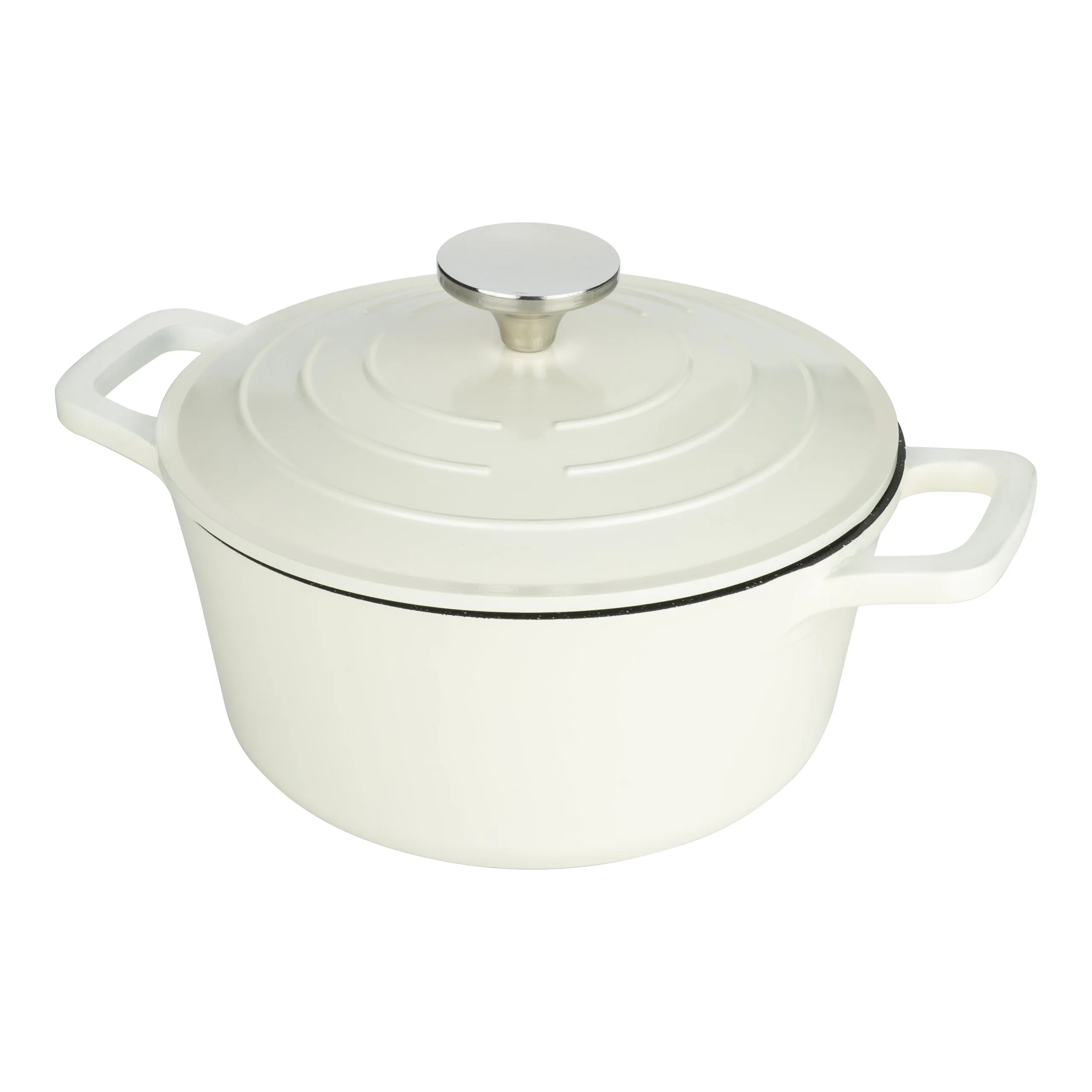 Commichef Cast Aluminium 20cm Round Casserole - Cream