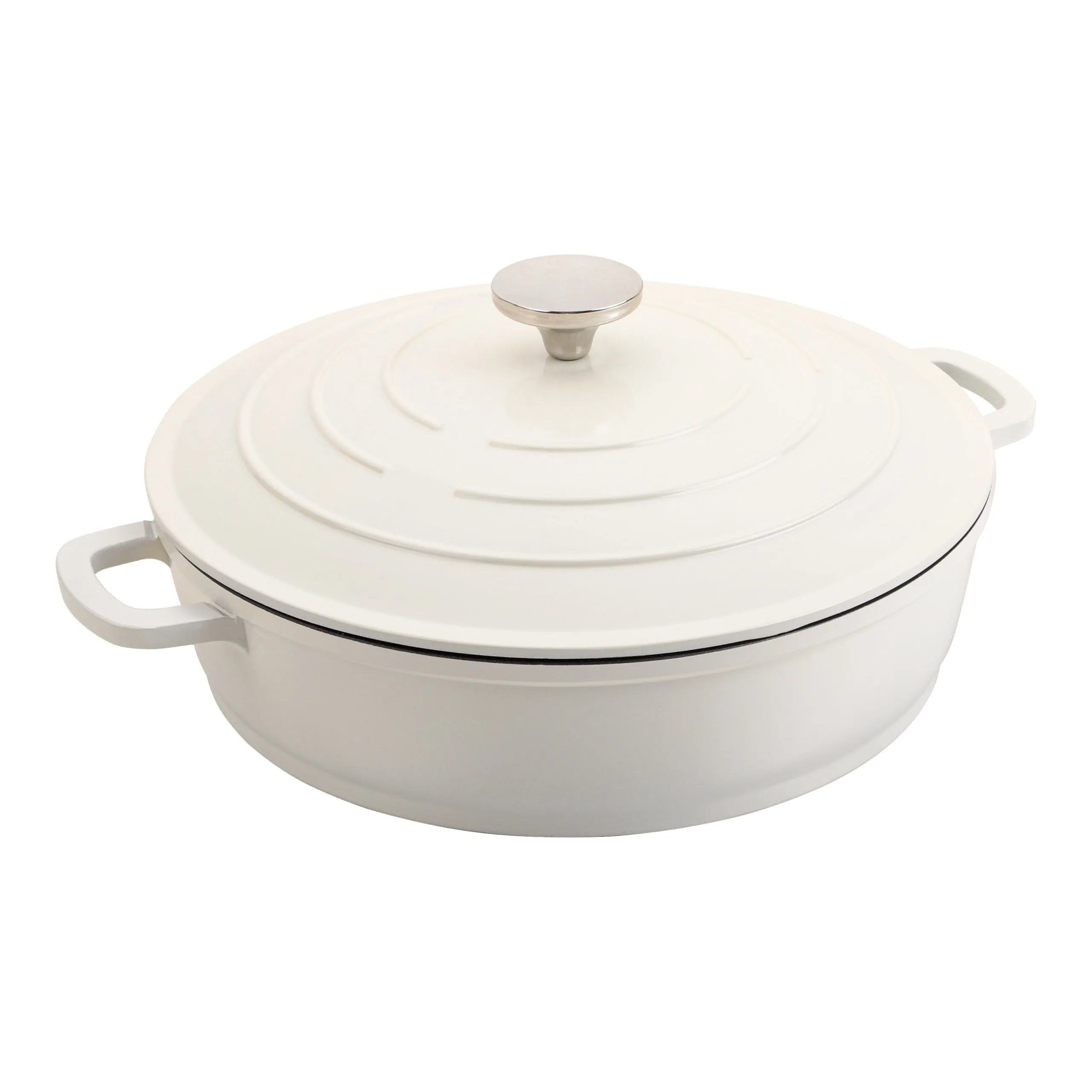 Commichef Cast Aluminium 32cm Shallow Casserole - Cream