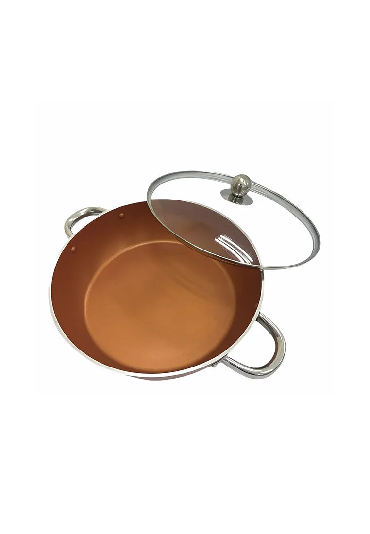 Copper Induction Skillet With Glass Lid