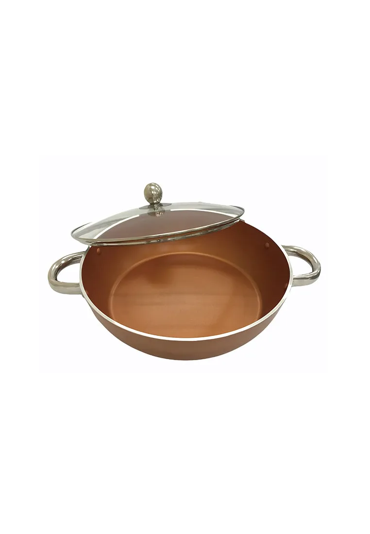 Copper Induction Skillet With Glass Lid