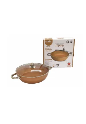 Copper Induction Skillet With Glass Lid