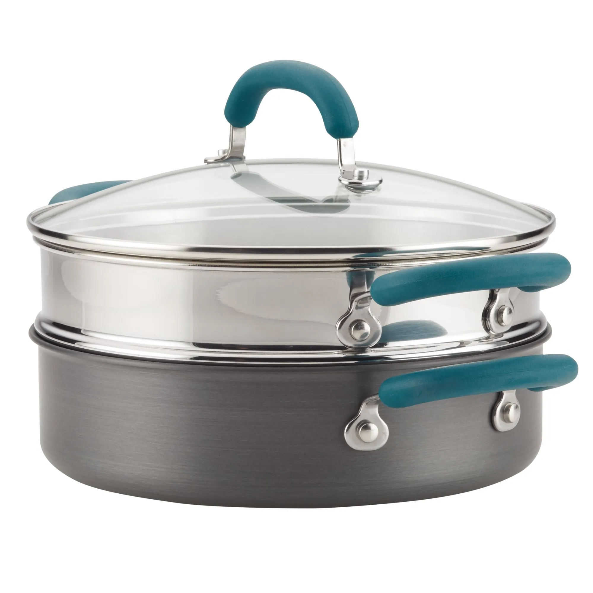 Create Delicious 3-Quart Hard Anodized Nonstick Induction Steamer Set