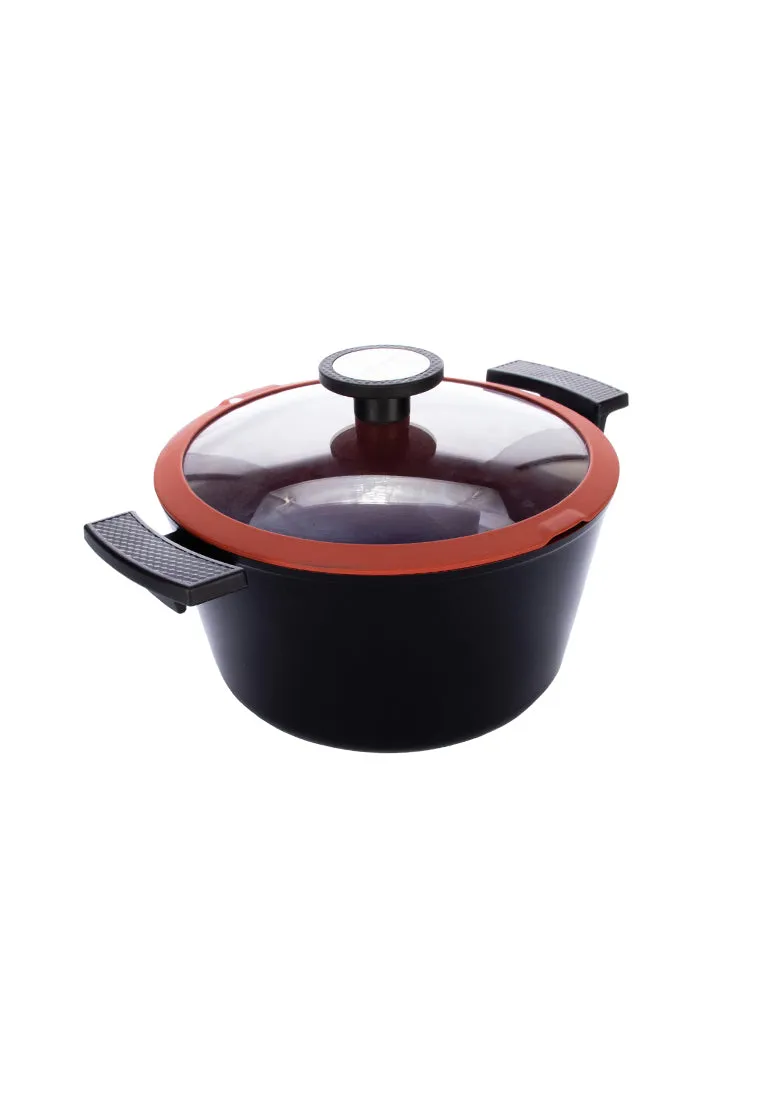 De Chef Forged Casserole with Silicone Glass Lid