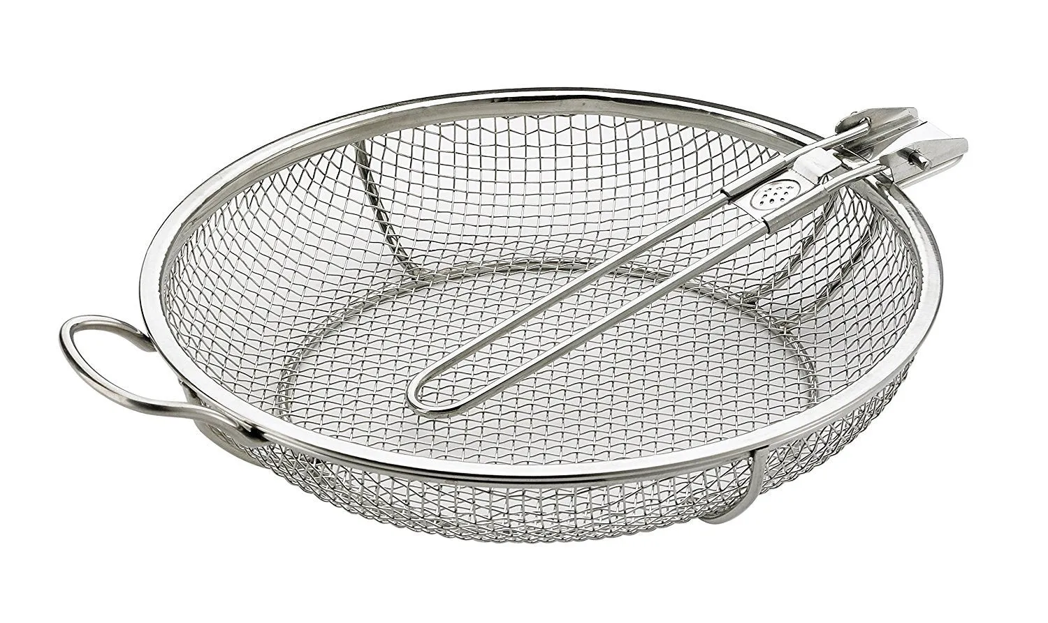 Elizabeth Karmel&#39;s Sizzlin&#39; Skillet Grill Pan and Vegetable Grill Basket, Stainless Steel, 11-Inch x 2.25-Inch