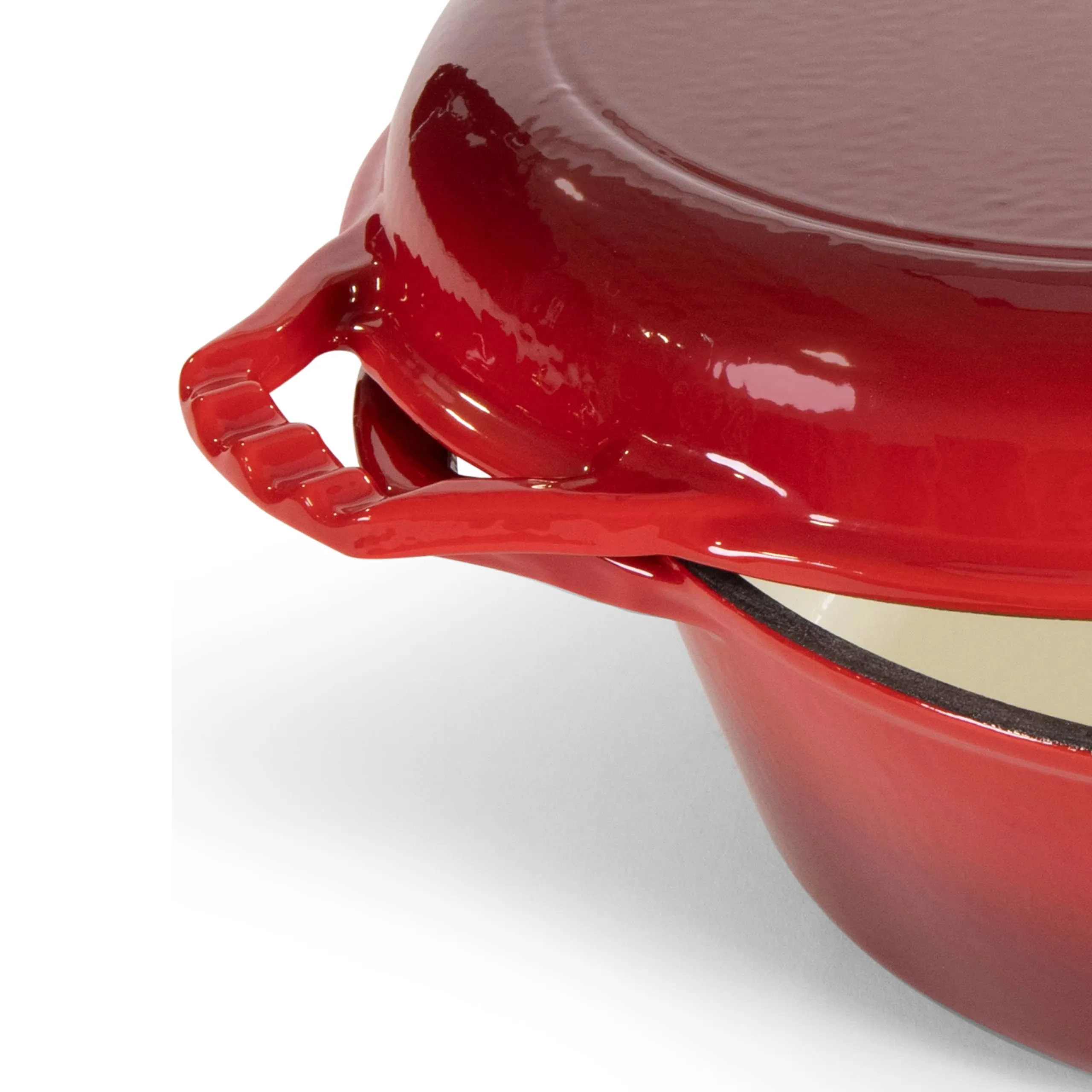 Enameled Red 2-In-1 Cast Iron Multi-Cooker By Heavy Duty 3 Quart Deep Skillet And Lid