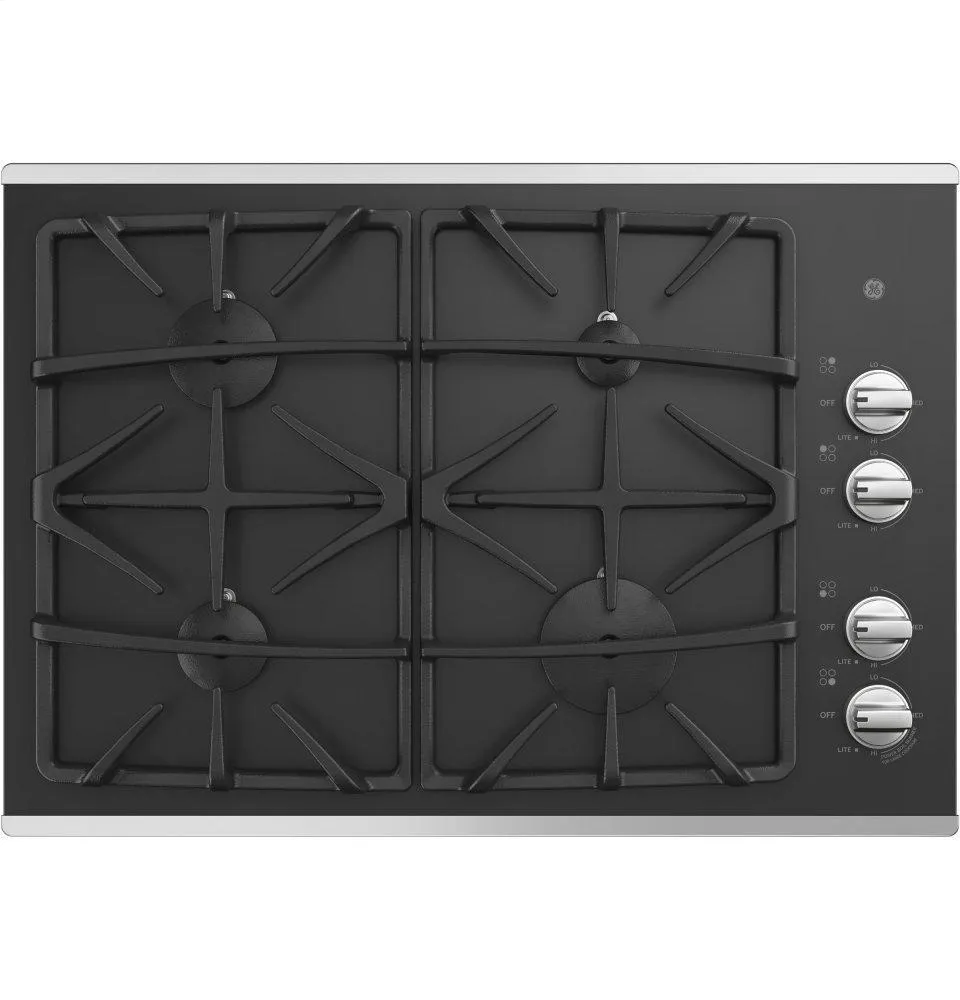 GE® 30" Built-In Gas on Glass Cooktop with Dishwasher Safe Grates