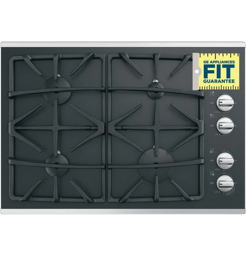 GE® 30" Built-In Gas on Glass Cooktop with Dishwasher Safe Grates