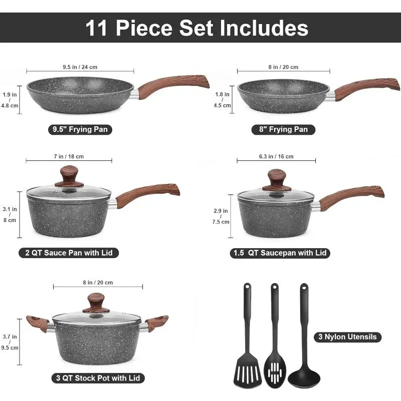 Granite Pots and Pans Nonstick Set