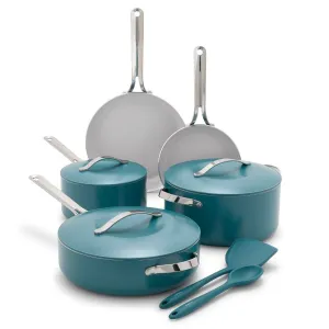 GreenPan Nova 10pc Ceramic Nonstick Aluminum Cookware Set Deep Teal