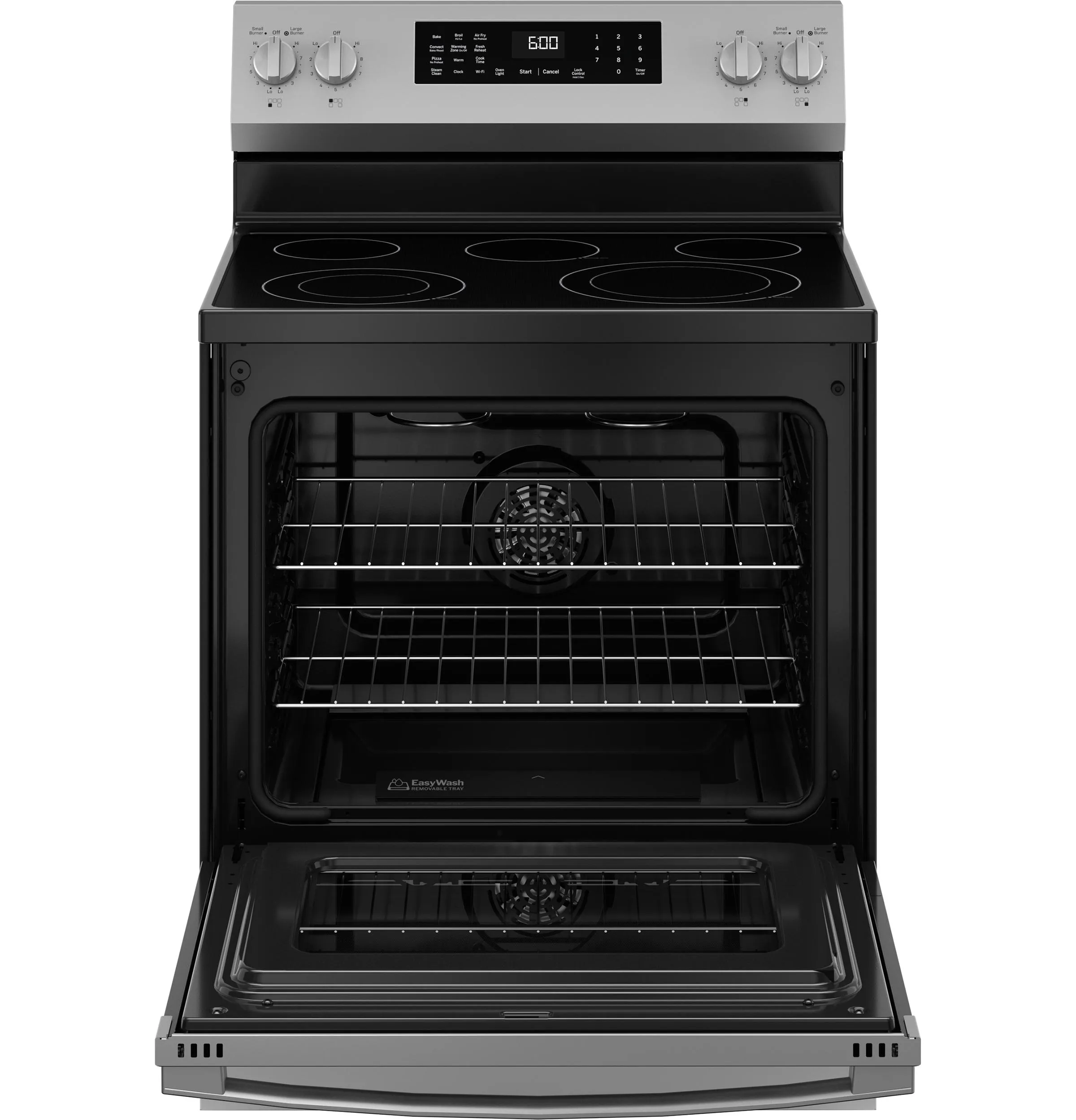 GRF600AVSS GE® 30" Free-Standing Electric Convection Range with No Preheat Air Fry and EasyWash™ Oven Tray