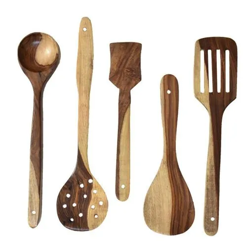 Handmade Wooden Non-Stick Cooking and Serving Utensils