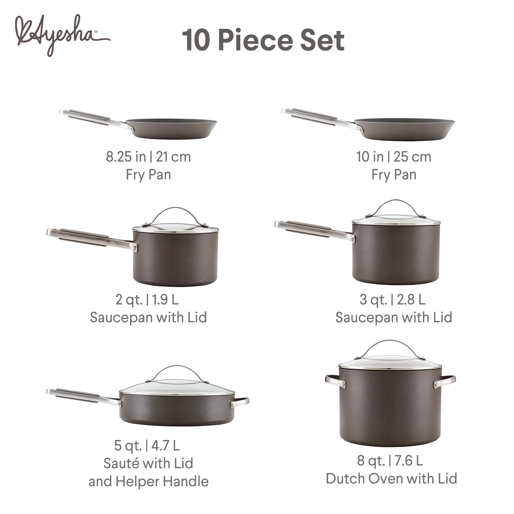 Hard-Anodized Nonstick 10-Piece Cookware Set