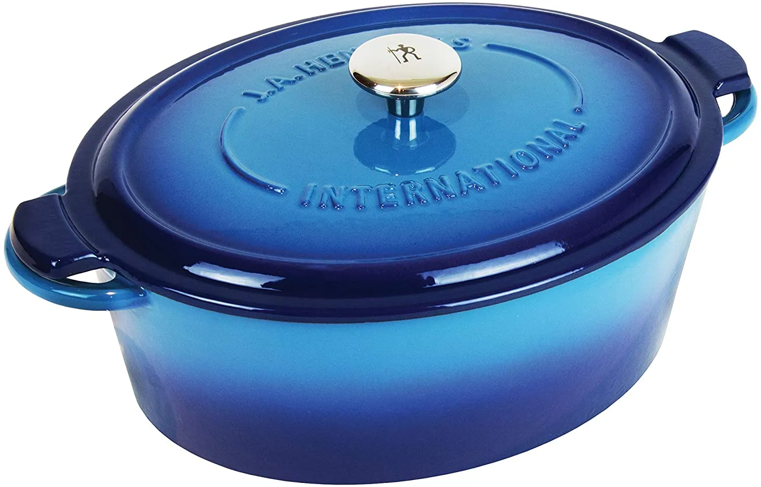 Henckels Oval Casserole  Enameled Dutch Cast Iron  - 6L / 6.3QT (Blue)