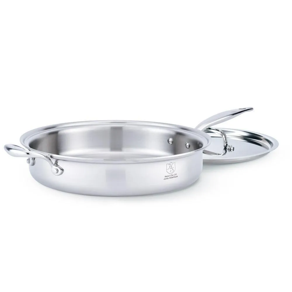 Heritage Steel 5-ply Stainless Sauté Pan with Lid