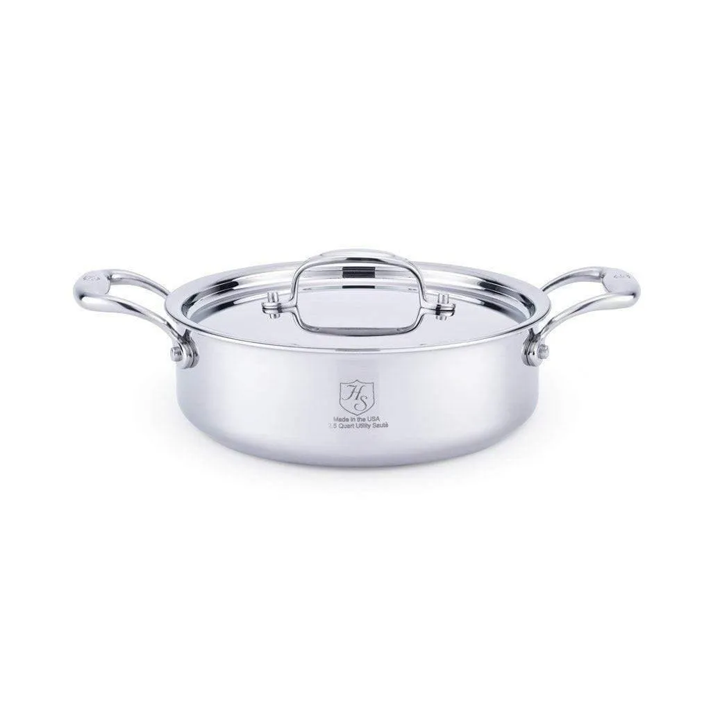 Heritage Steel 5-ply Stainless Sauteuse with Lid