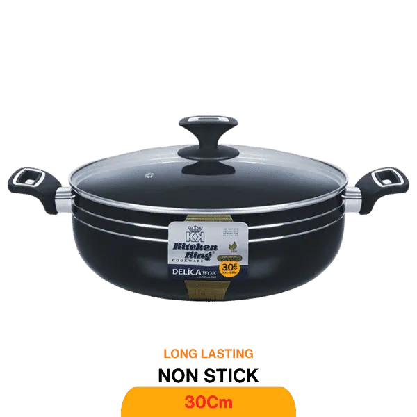 KITCHEN KING DELICA WOK (GLASS LID) 30CM