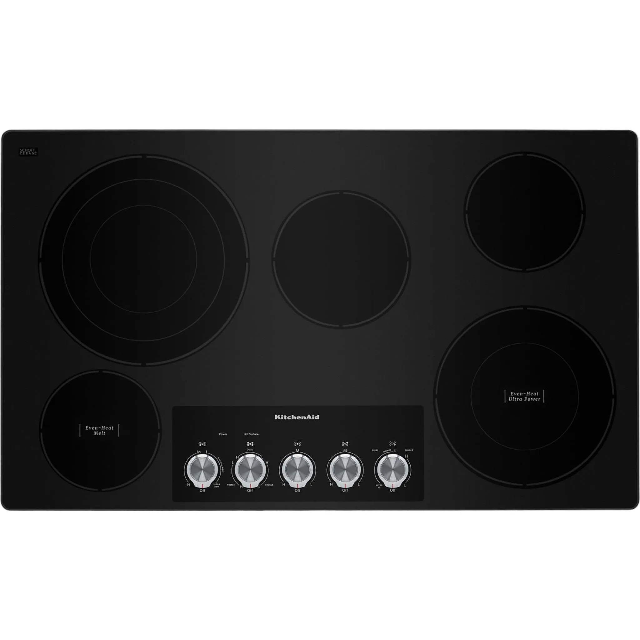 KitchenAid  36" Electric Cooktop with 5 Elements and Knob Controls (KCES556HSS)