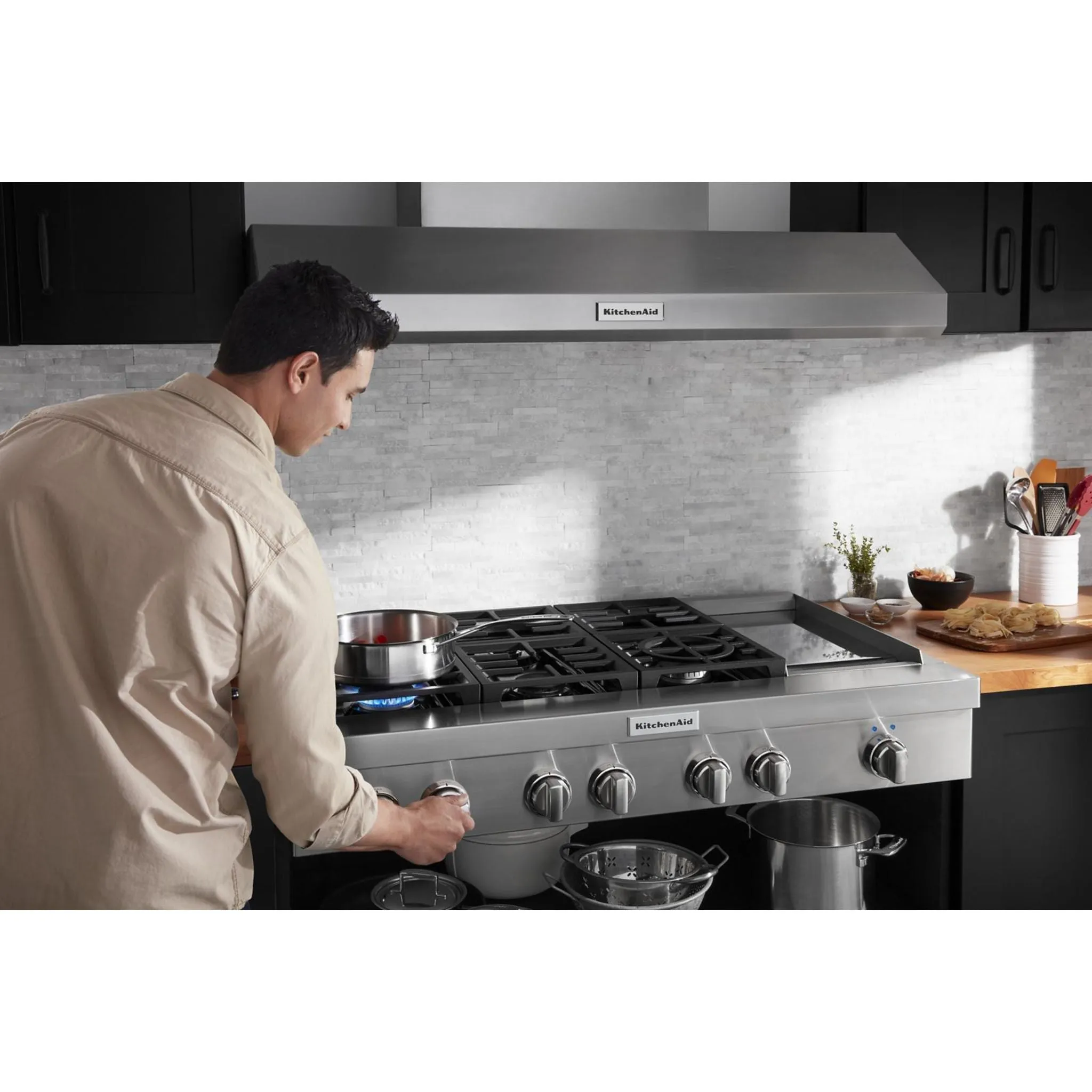 KitchenAid 48" Gas Cooktop (KCGC558JSS) - Stainless Steel