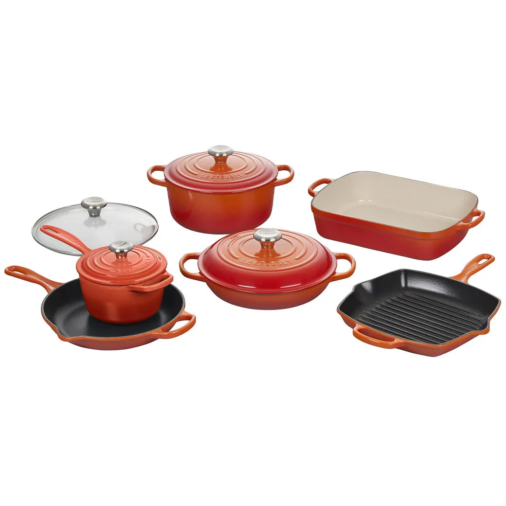 Le Creuset 10 Piece Signature Enameled Cast Iron Set