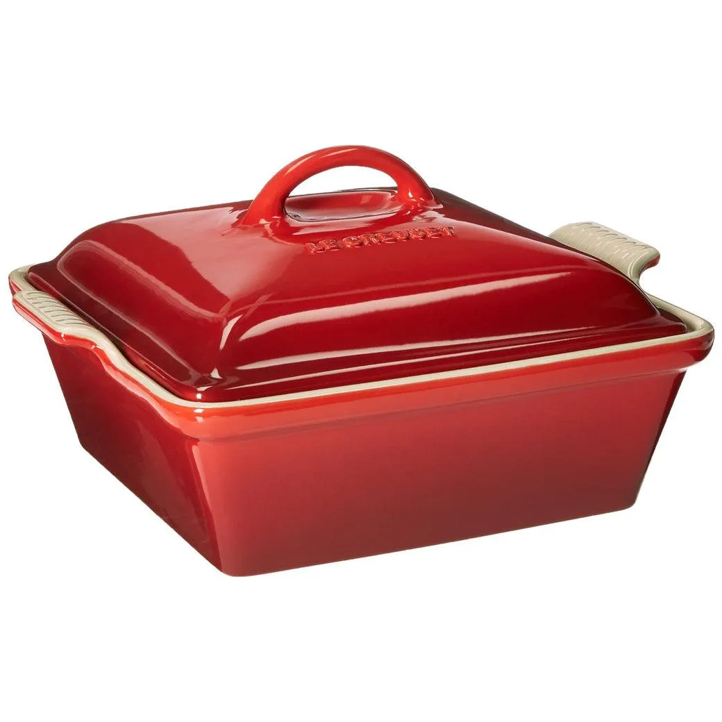 Le Creuset 2.5 qt (9-Inch) Stoneware Heritage Covered Square Casserole