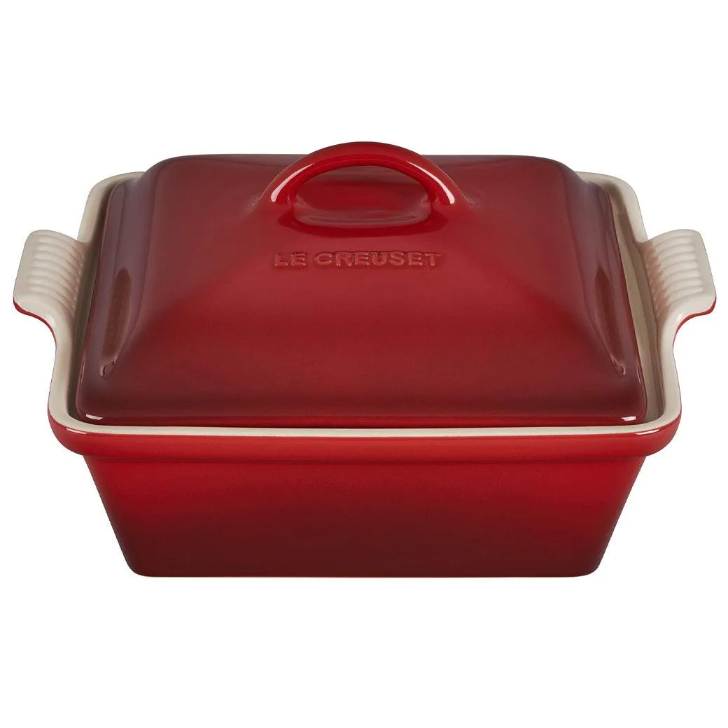 Le Creuset 2.5 qt (9-Inch) Stoneware Heritage Covered Square Casserole