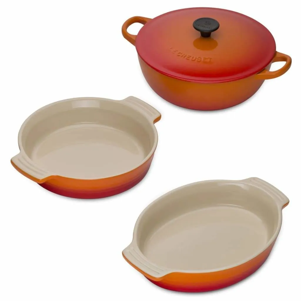 Le Creuset Cast Iron and Stoneware Set Volcanic (DISC)