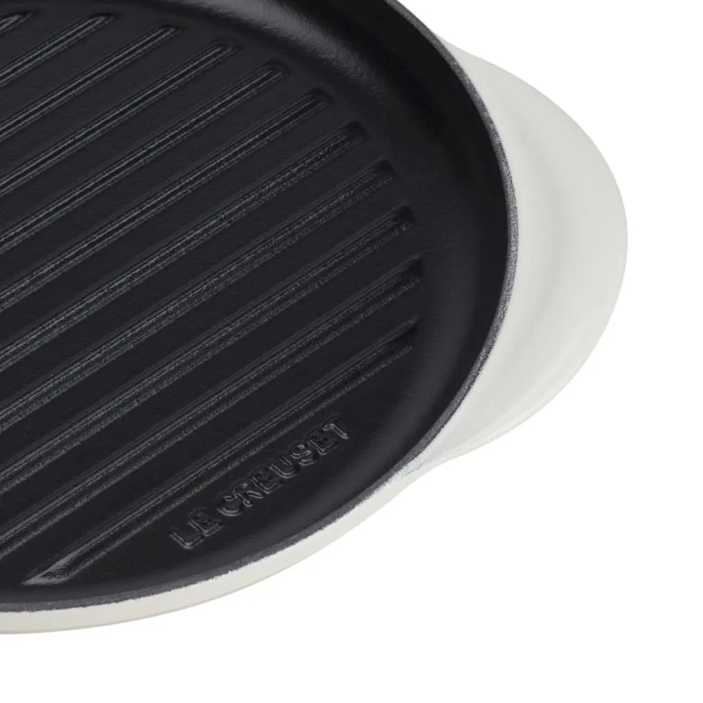 Le Creuset Classic Cast Iron Round Grill 25cm Meringue