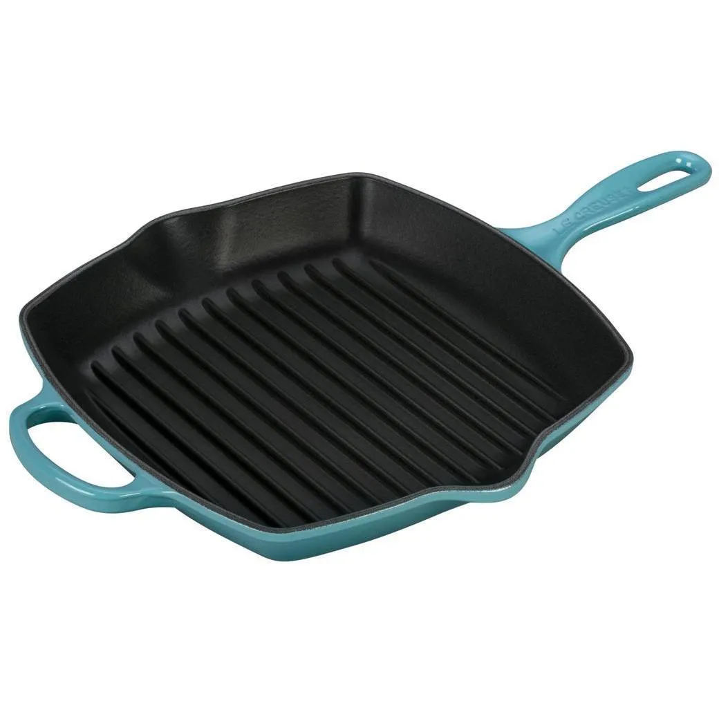 Le Creuset Enameled Cast Iron Signature 10.25'' Square Skillet Grill with Handle